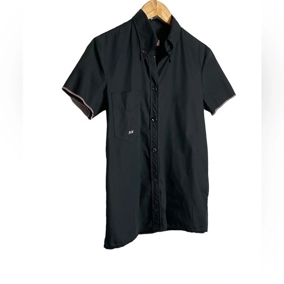 Paul Smith Button Up Shirt Size 6 Short Sleeve V Neck One Pocket Logo Italy - Picture 2 of 8